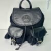 Mochila de piel con tela