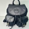 Mochila de piel con tela